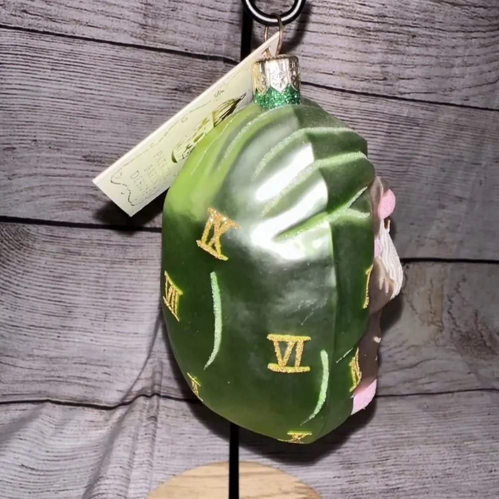 Patricia Breen Advent Santa Roman Numerals Pink Christmas Tree‎ Holiday Ornament